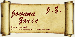 Jovana Zarić vizit kartica
